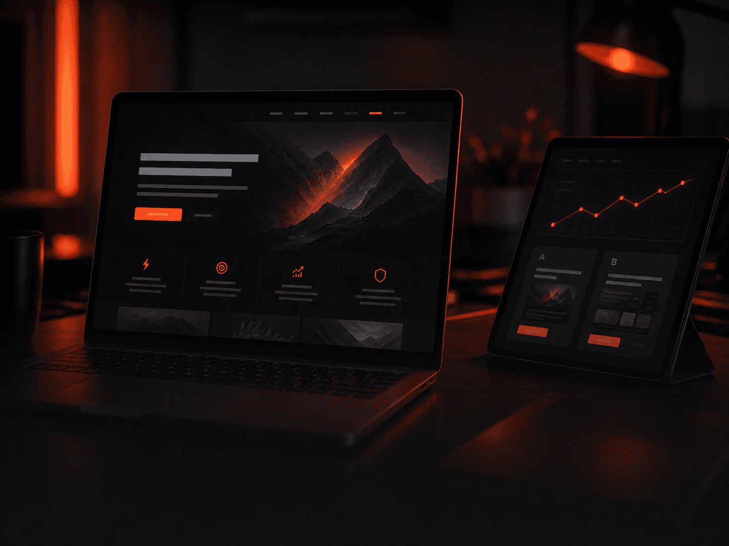 Kampagnen-Landingpage mit Analyse- und Testing-Ansicht auf Geräten