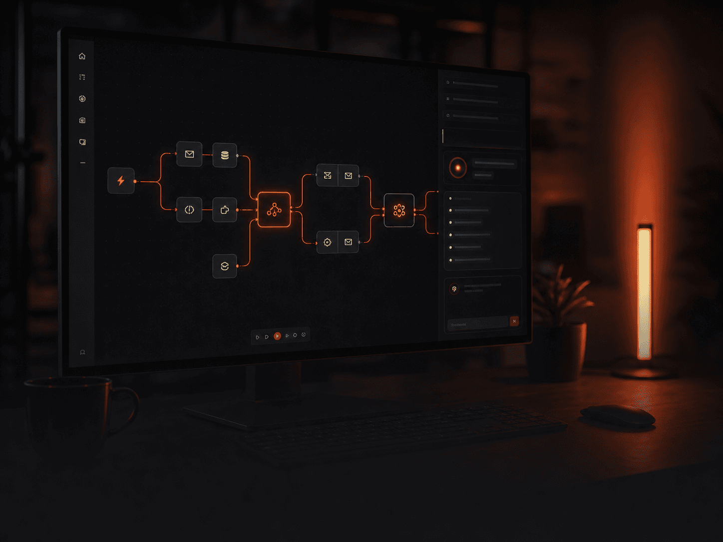 Automatisierter Workflow mit verbundenen Prozessknoten auf Monitor